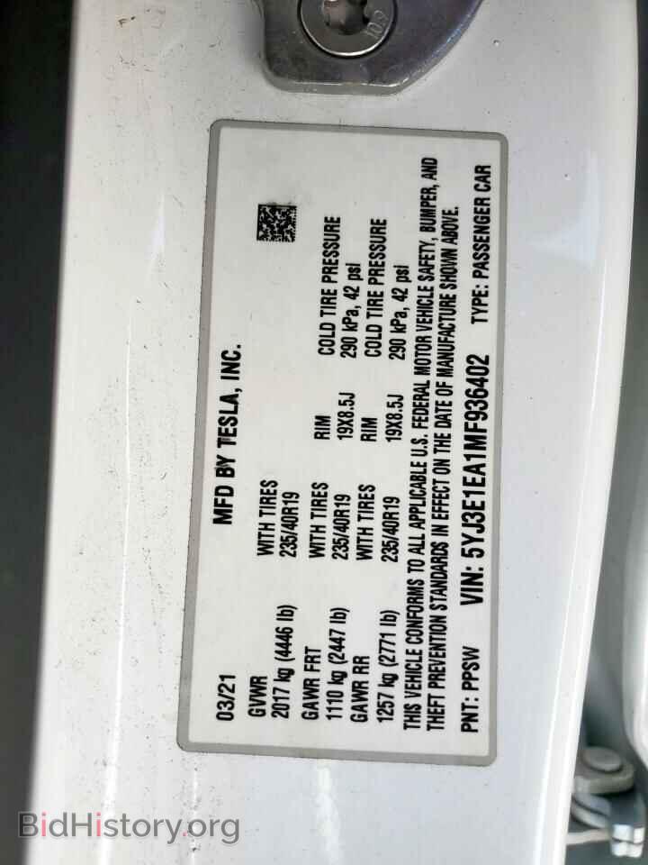 2021 TESLA MODEL 3 - VIN: 5YJ3E1EA1MF936402 - Photo 13