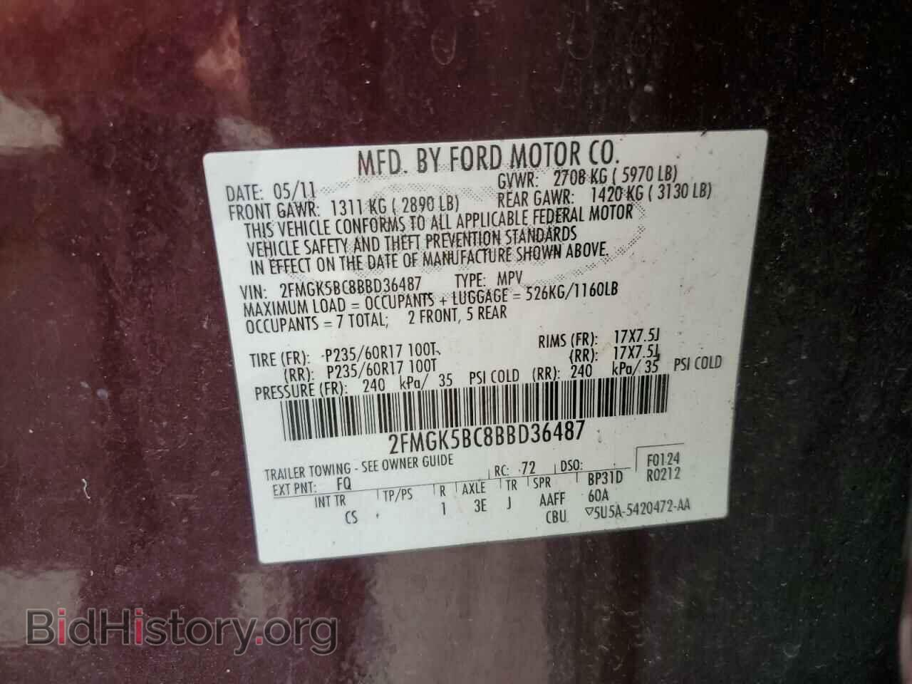 2011 FORD FLEX - VIN: 2FMGK5BC8BBD36487 - Photo 13