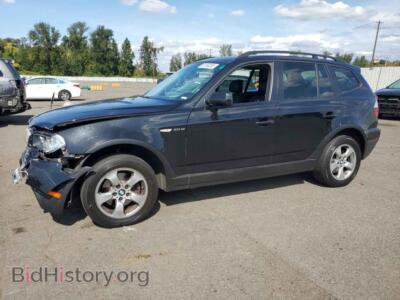 2007 BMW X3 3.0SI, черный — VIN WBXPC93477WF18001, Copart