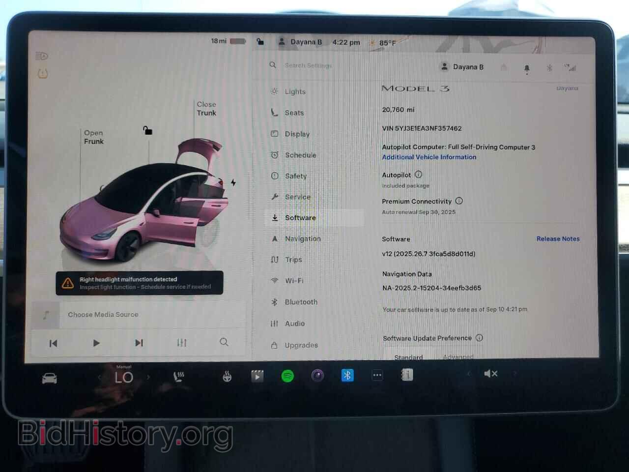 2022 TESLA MODEL 3 - VIN: 5YJ3E1EA3NF357462 - Photo 9