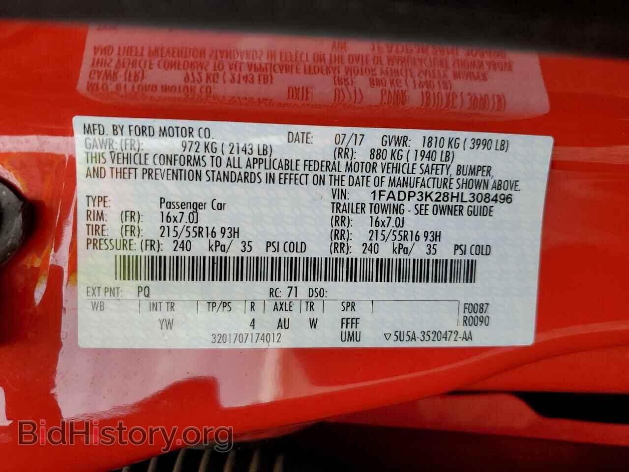 2017 FORD FOCUS - VIN: 1FADP3K28HL308496 - Фото 13