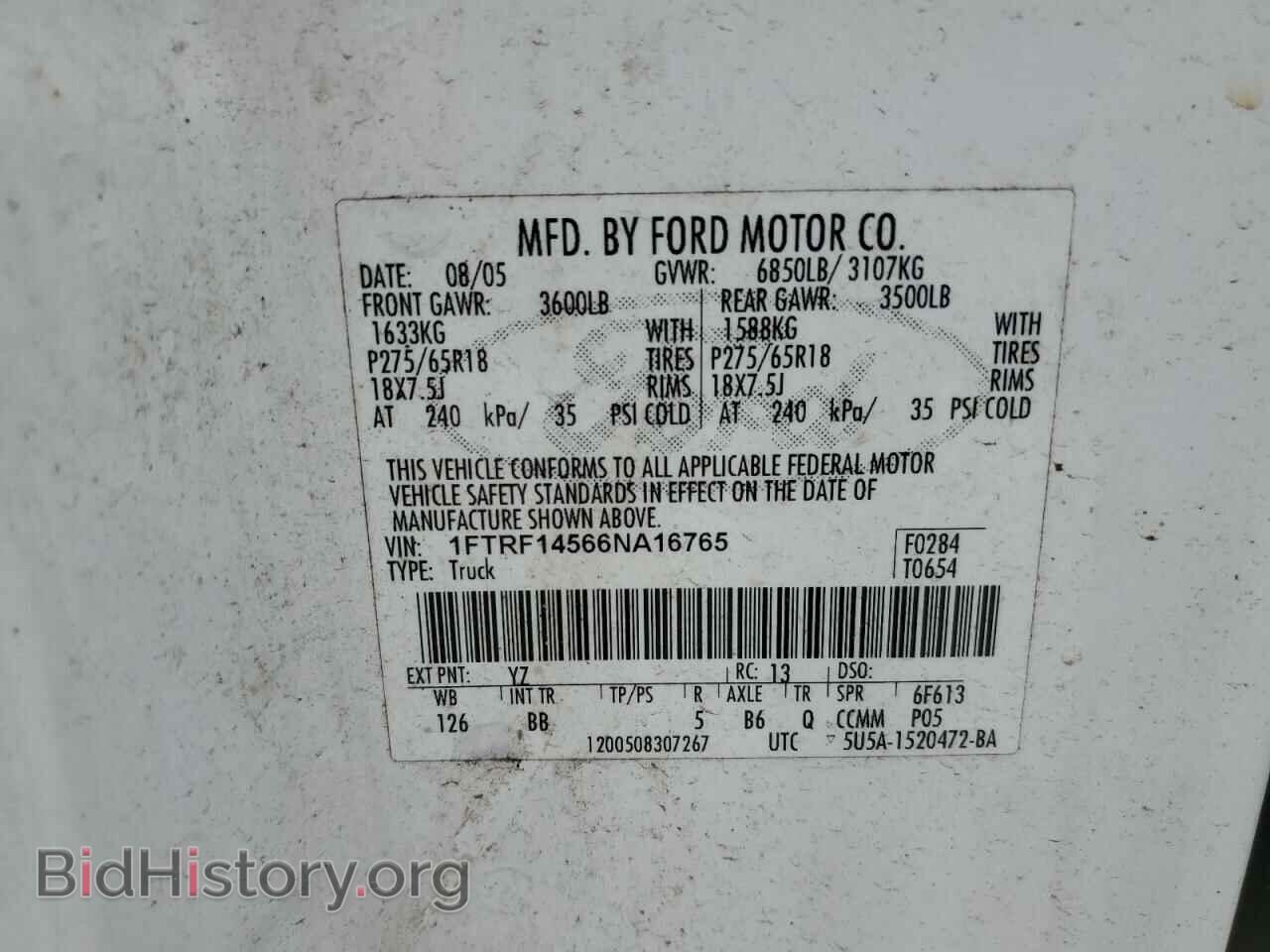 2006 FORD All Models - VIN: 1FTRF14566NA16765 - Photo 12
