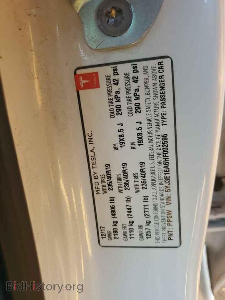 2017 TESLA MODEL 3 - VIN: 5YJ3E1EA6HF002595 - Фото 13