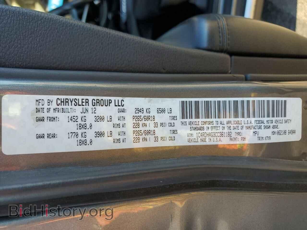 2012 DODGE DURANGO - VIN: 1C4RDHAG3CC361182 - Photo 13