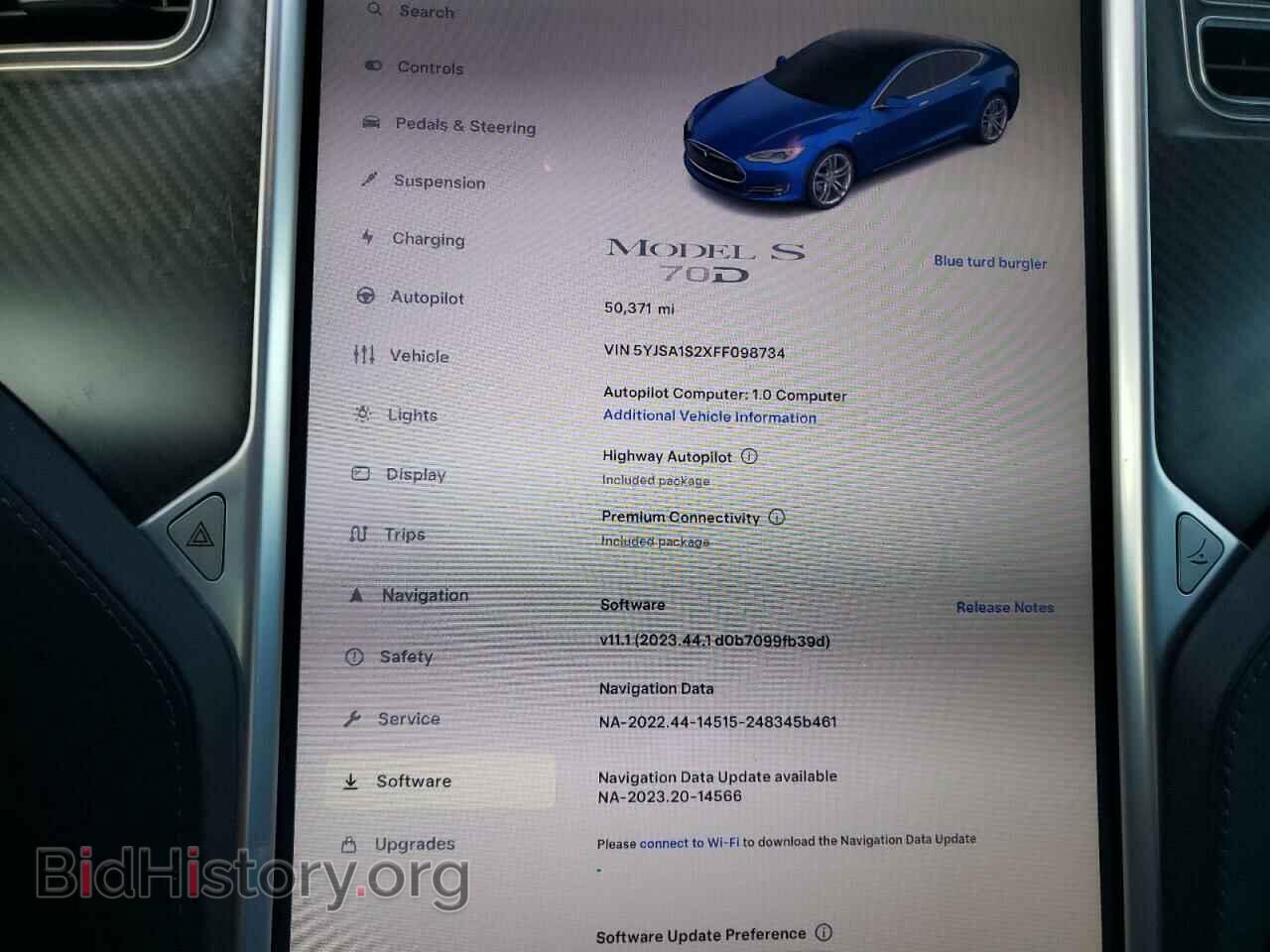 2015 TESLA MODEL S - VIN: 5YJSA1S2XFF098734 - Фото 9