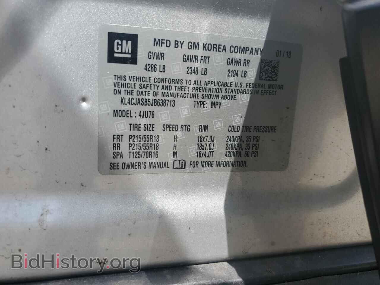 2018 BUICK ENCORE - VIN: KL4CJASB5JB638713 - Photo 13