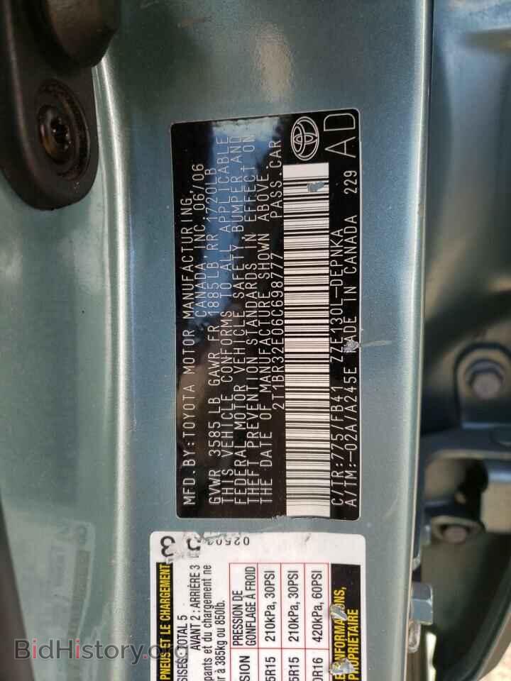 2006 TOYOTA COROLLA - VIN: 2T1BR32E06C698777 - Фото 12