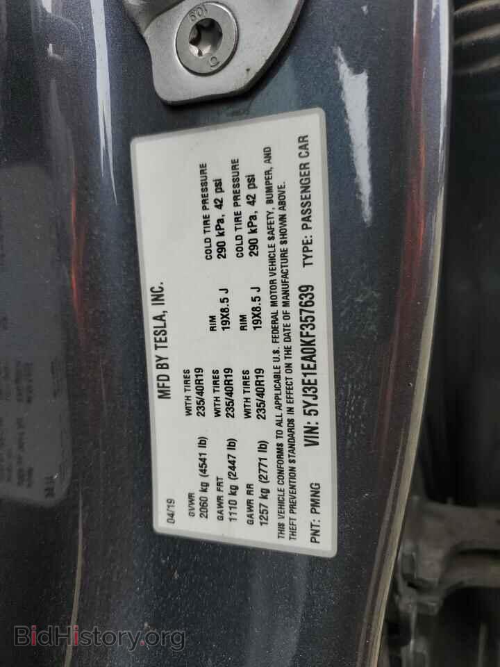 2019 TESLA MODEL 3 - VIN: 5YJ3E1EA0KF357639 - Фото 12