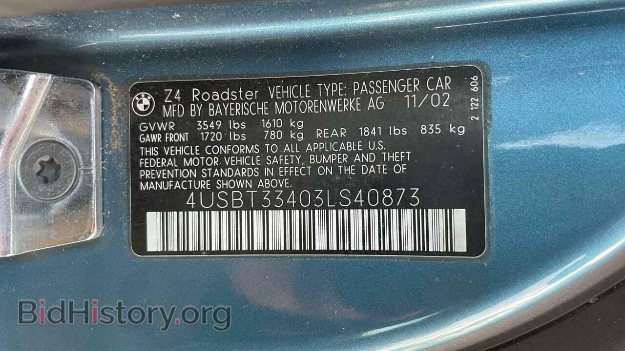 2003 BMW Z4 - VIN: 4USBT33403LS40873 - Фото 10