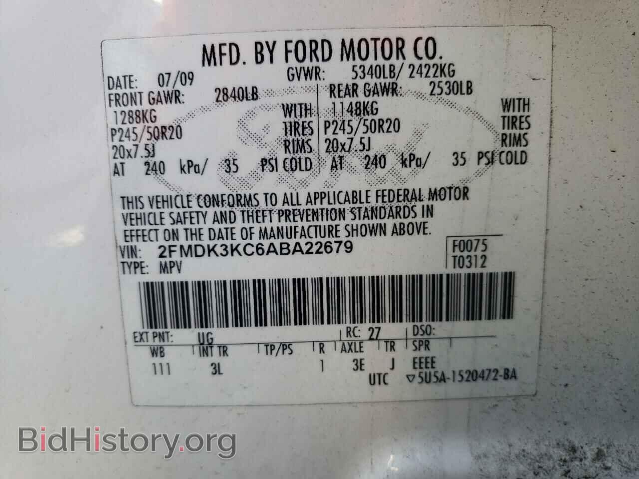 2010 FORD EDGE - VIN: 2FMDK3KC6ABA22679 - Фото 13