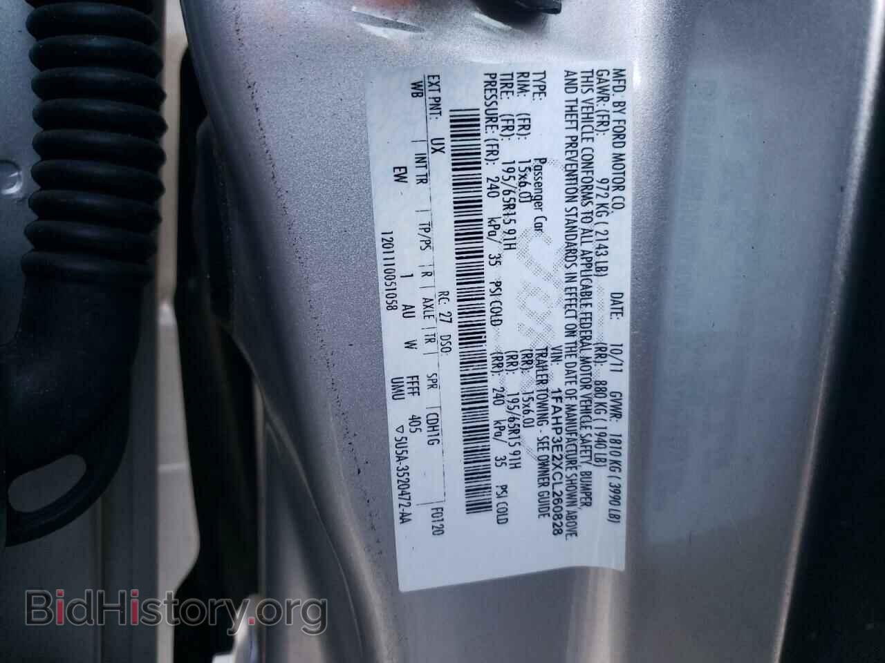 2012 FORD FOCUS - VIN: 1FAHP3E2XCL260828 - Фото 12