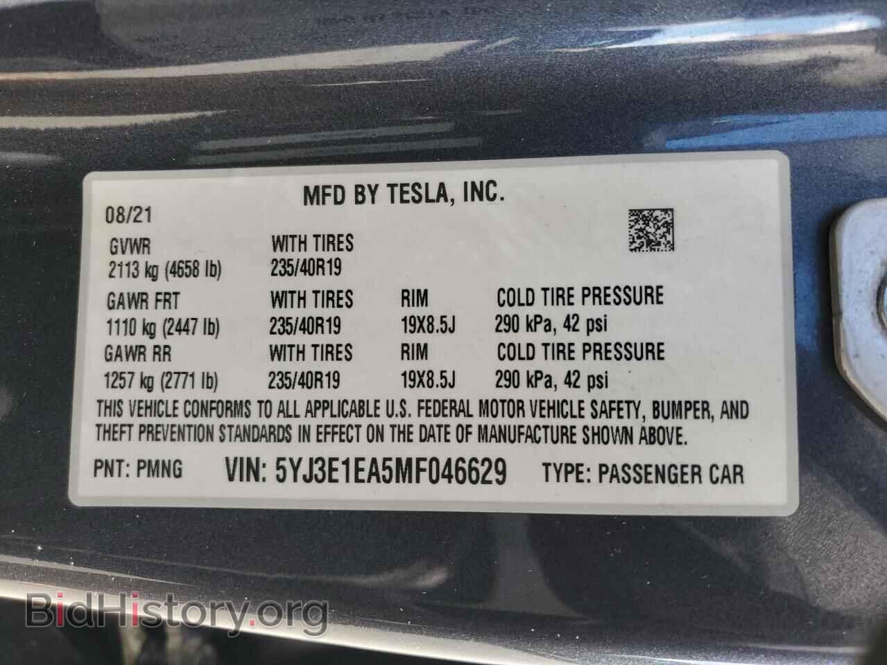 2021 TESLA MODEL 3 - VIN: 5YJ3E1EA5MF046629 - Photo 12