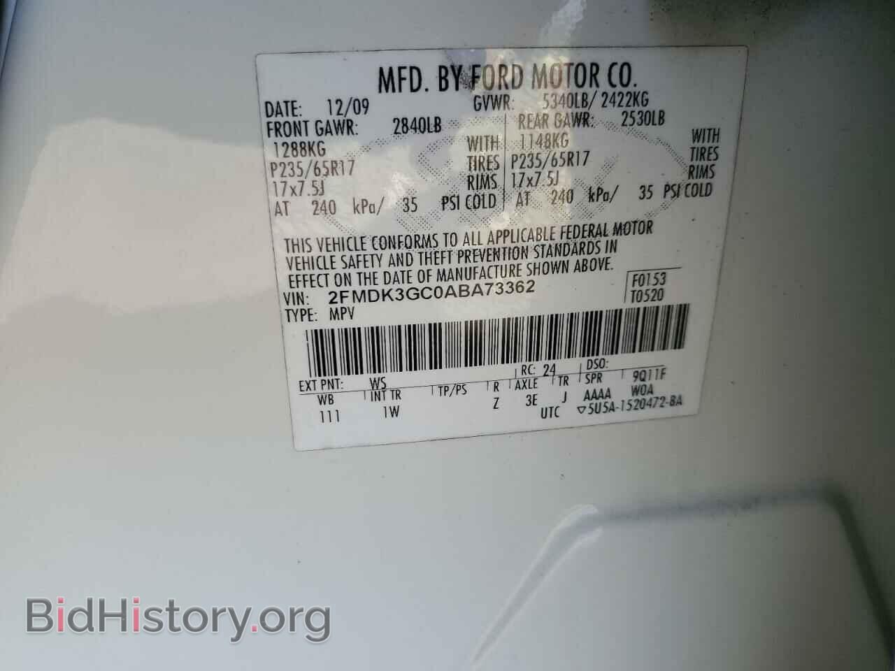 2010 FORD EDGE - VIN: 2FMDK3GC0ABA73362 - Фото 13