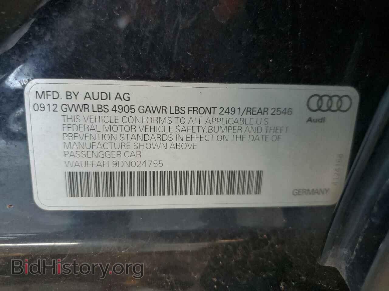 2013 AUDI A4 - VIN: WAUFFAFL9DN024755 - Фото 12