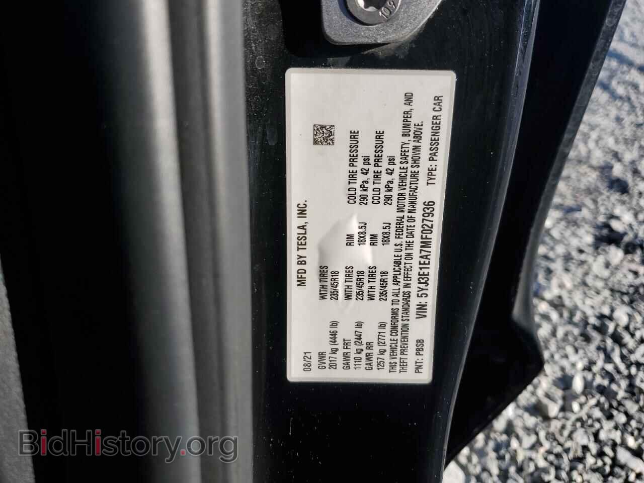2021 TESLA MODEL 3 - VIN: 5YJ3E1EA7MF027936 - Photo 12
