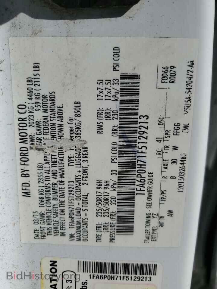 2015 FORD FUSION - VIN: 1FA6P0H71F5129213 - Фото 12