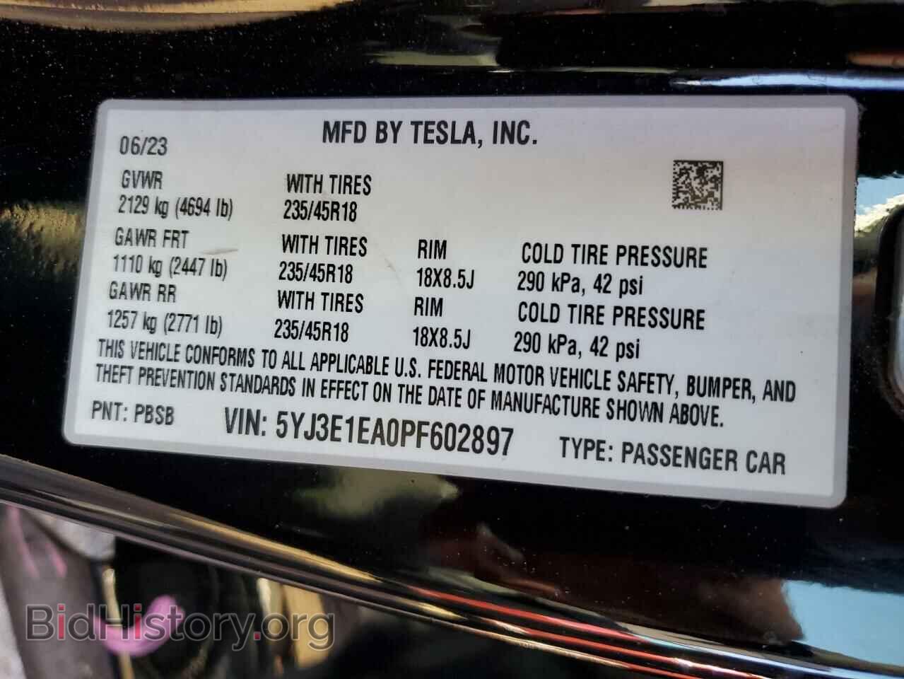 2023 TESLA MODEL 3 - VIN: 5YJ3E1EA0PF602897 - Фото 13