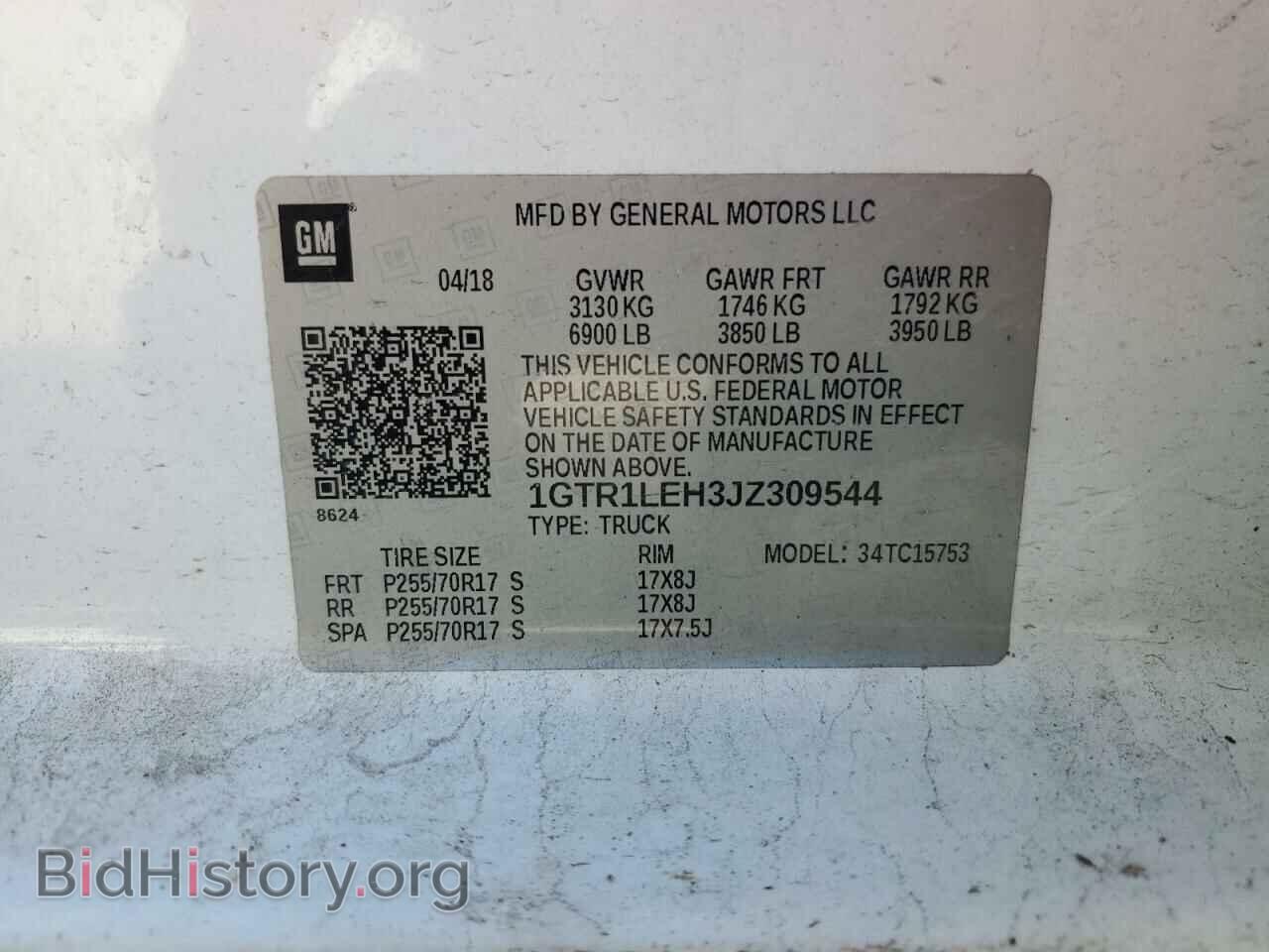 2018 GMC SIERRA - VIN: 1GTR1LEH3JZ309544 - Фото 13