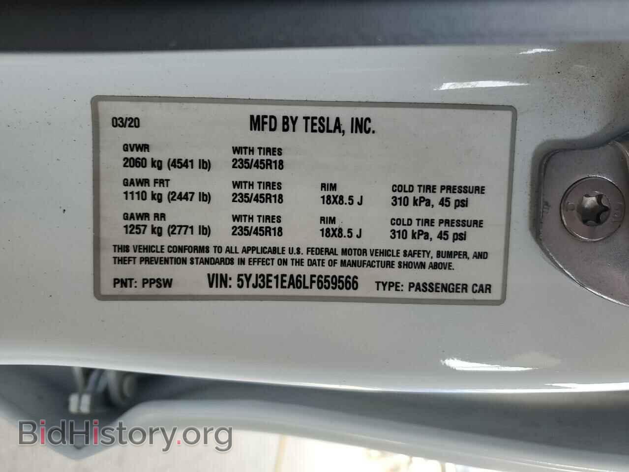 2020 TESLA MODEL 3 - VIN: 5YJ3E1EA6LF659566 - Фото 13