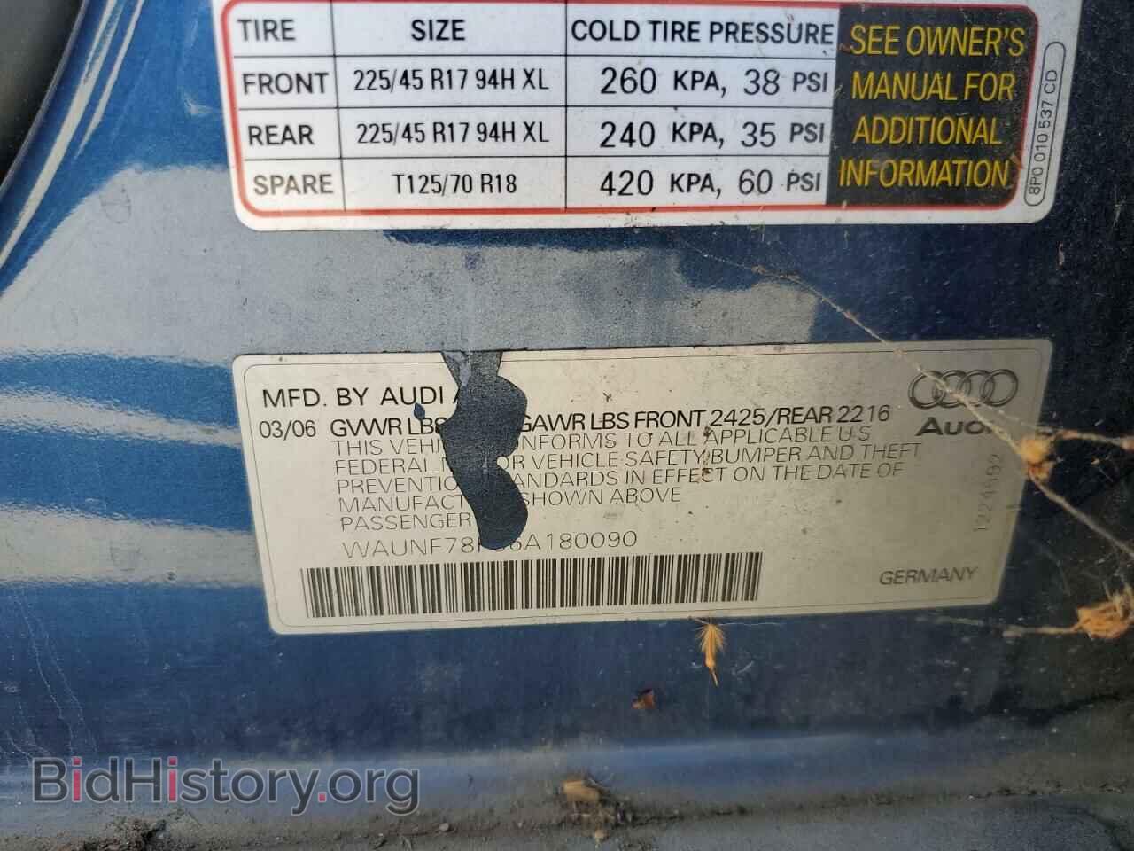 2006 AUDI A3 - VIN: WAUNF78P56A180090 - Фото 12