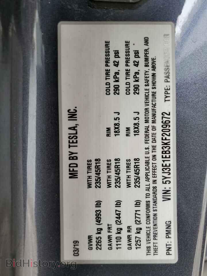 2019 TESLA MODEL 3 - VIN: 5YJ3E1EB3KF209672 - Photo 13
