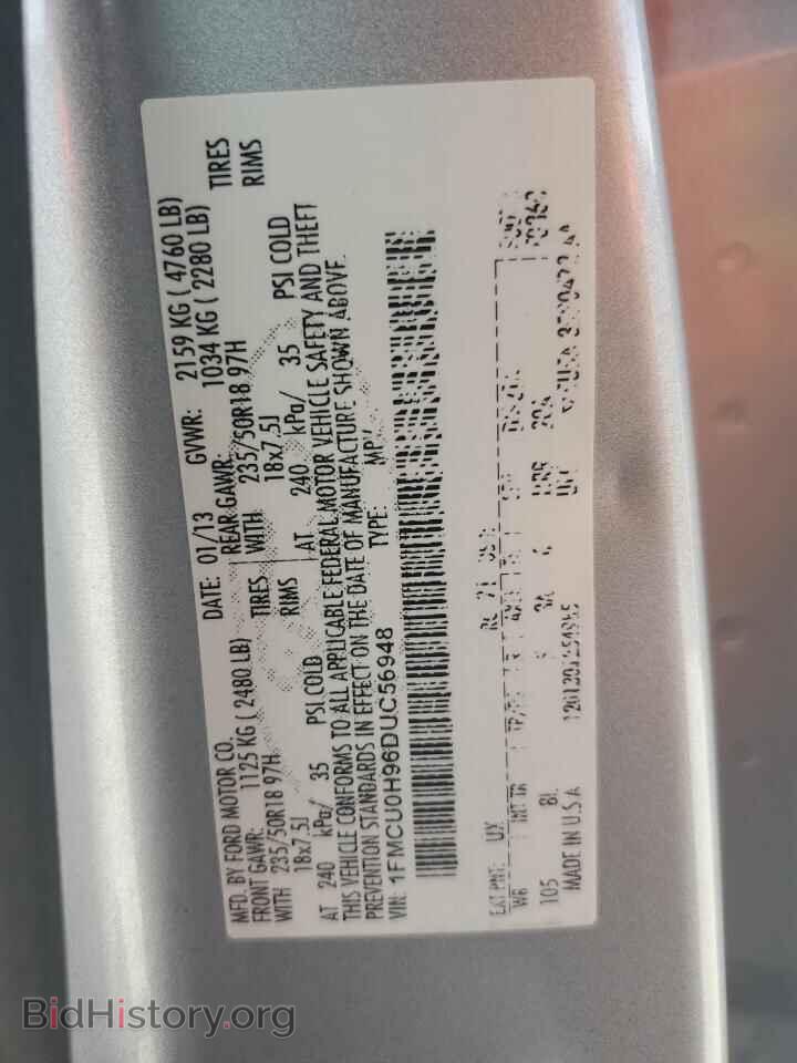 2013 FORD ESCAPE - VIN: 1FMCU0H96DUC56948 - Фото 13