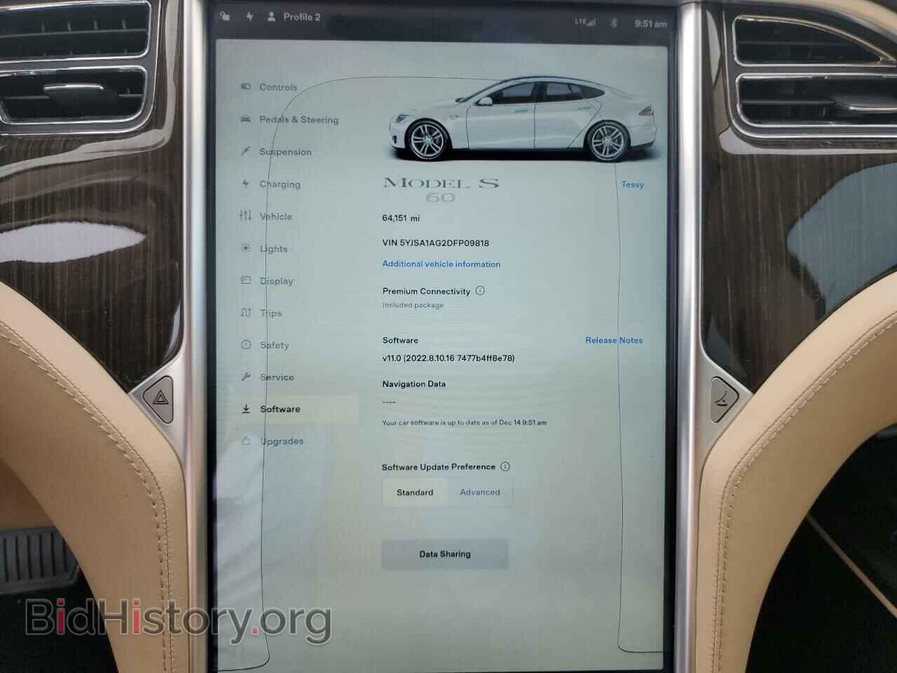 2013 TESLA MODEL S - VIN: 5YJSA1AG2DFP09818 - Фото 9