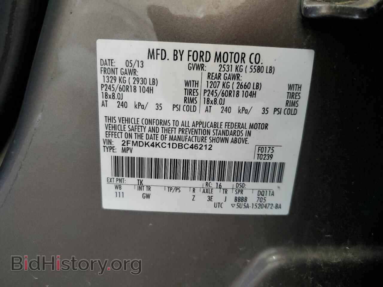 2013 FORD EDGE - VIN: 2FMDK4KC1DBC46212 - Photo 13