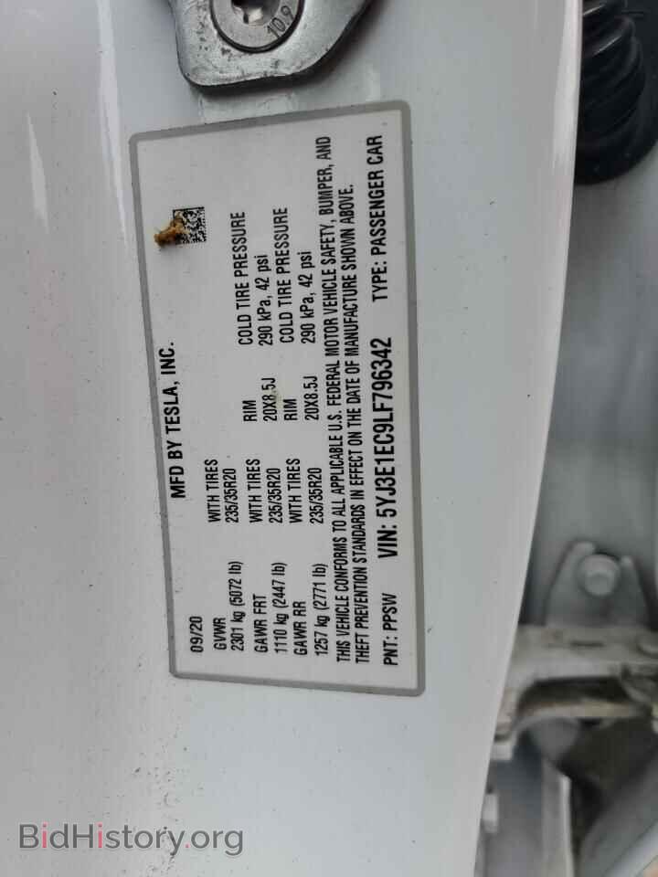 2020 TESLA MODEL 3 - VIN: 5YJ3E1EC9LF796342 - Фото 12