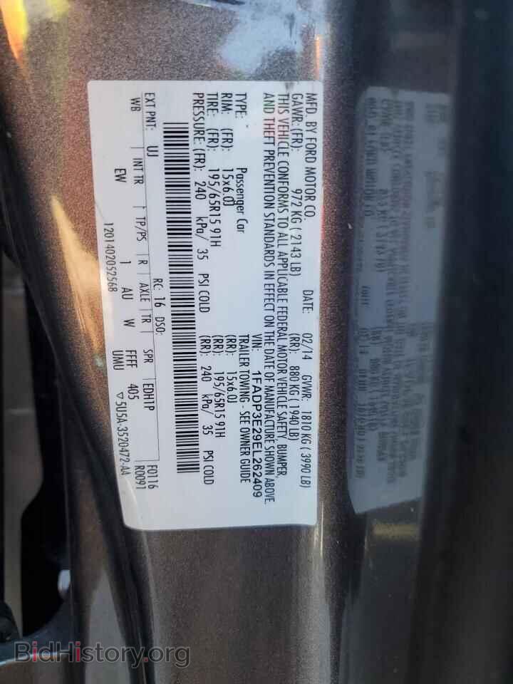 2014 FORD FOCUS - VIN: 1FADP3E29EL262409 - Фото 12