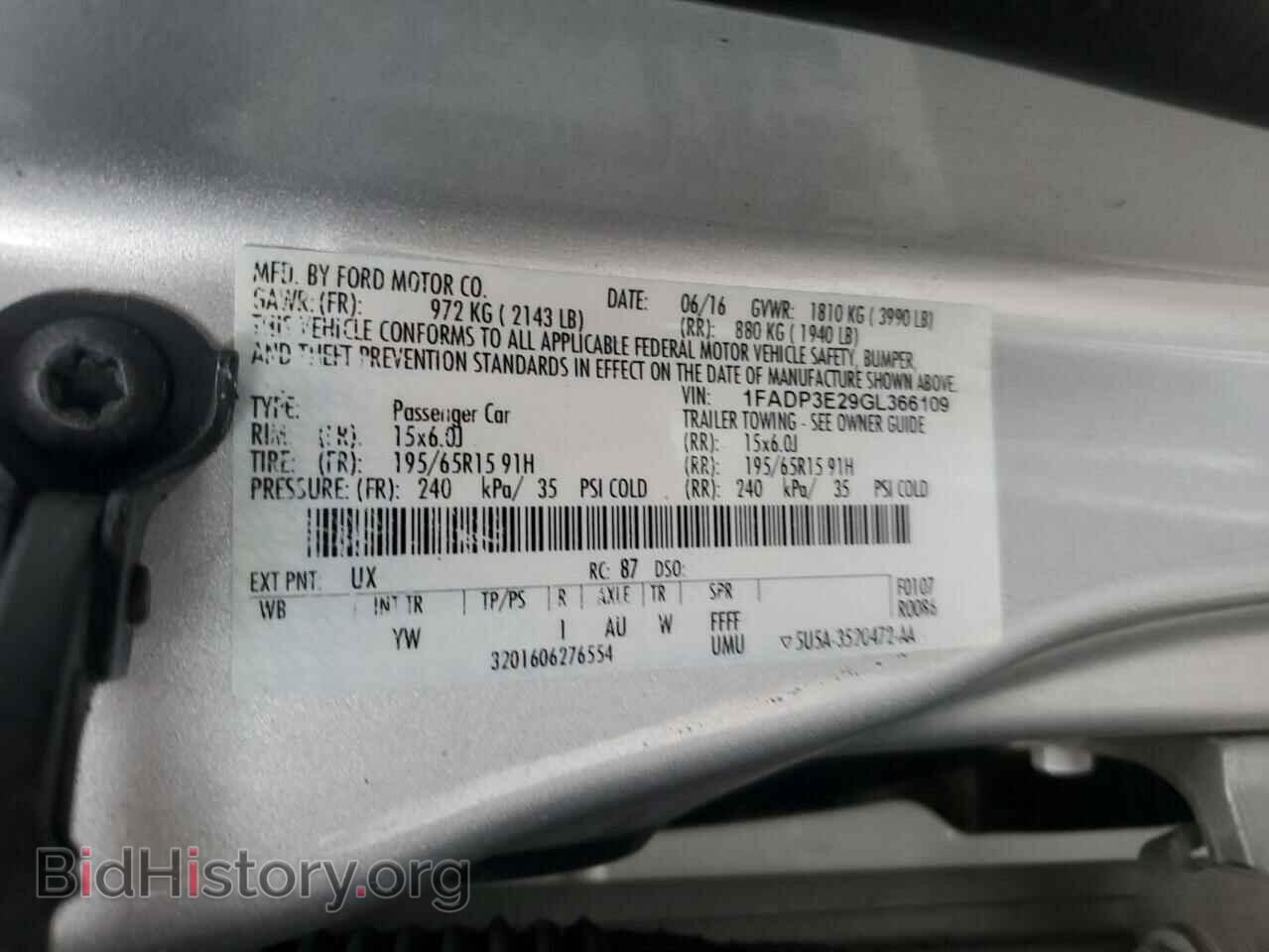 2016 FORD FOCUS - VIN: 1FADP3E29GL366109 - Фото 12