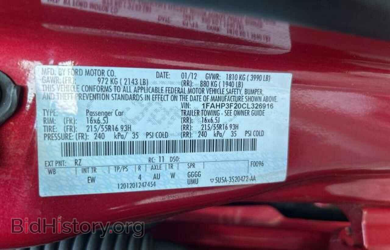 2012 FORD FOCUS - VIN: 1FAHP3F20CL326916 - Фото 10