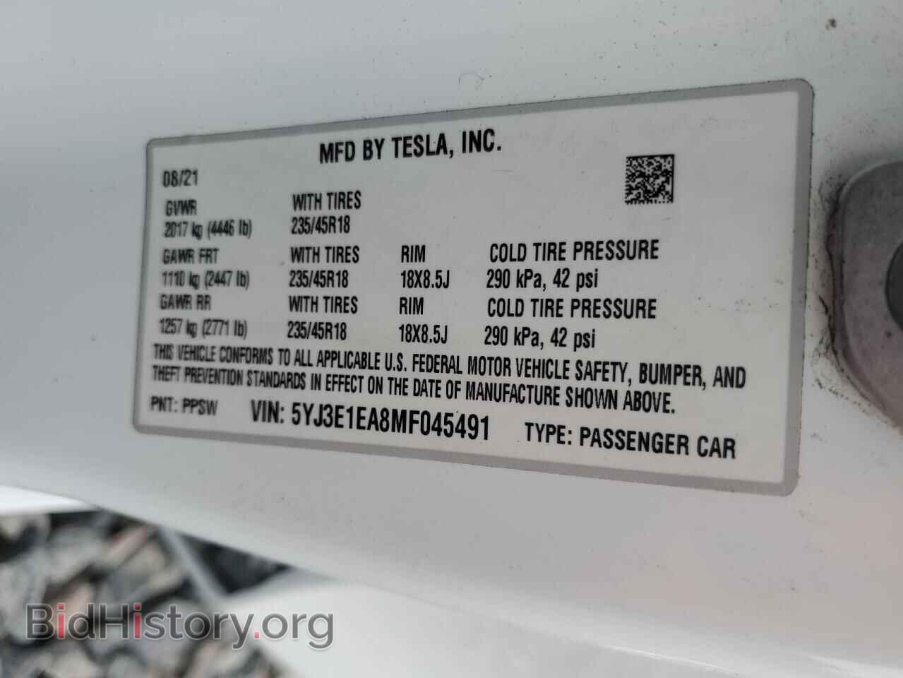 2021 TESLA MODEL 3 - VIN: 5YJ3E1EA8MF045491 - Photo 12