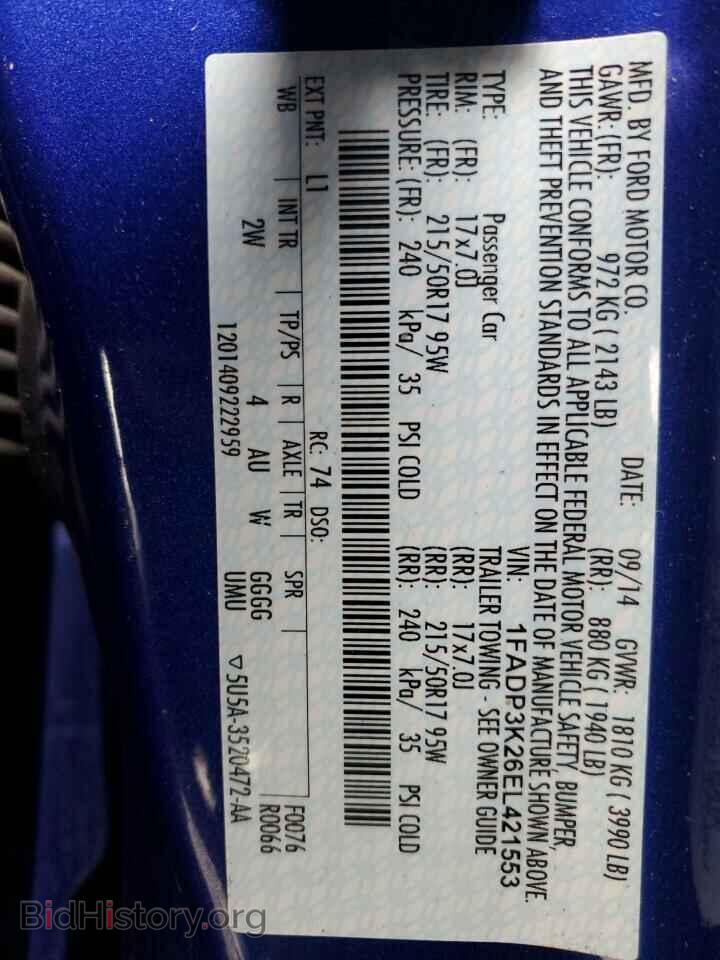 2014 FORD FOCUS - VIN: 1FADP3K26EL421553 - Photo 13