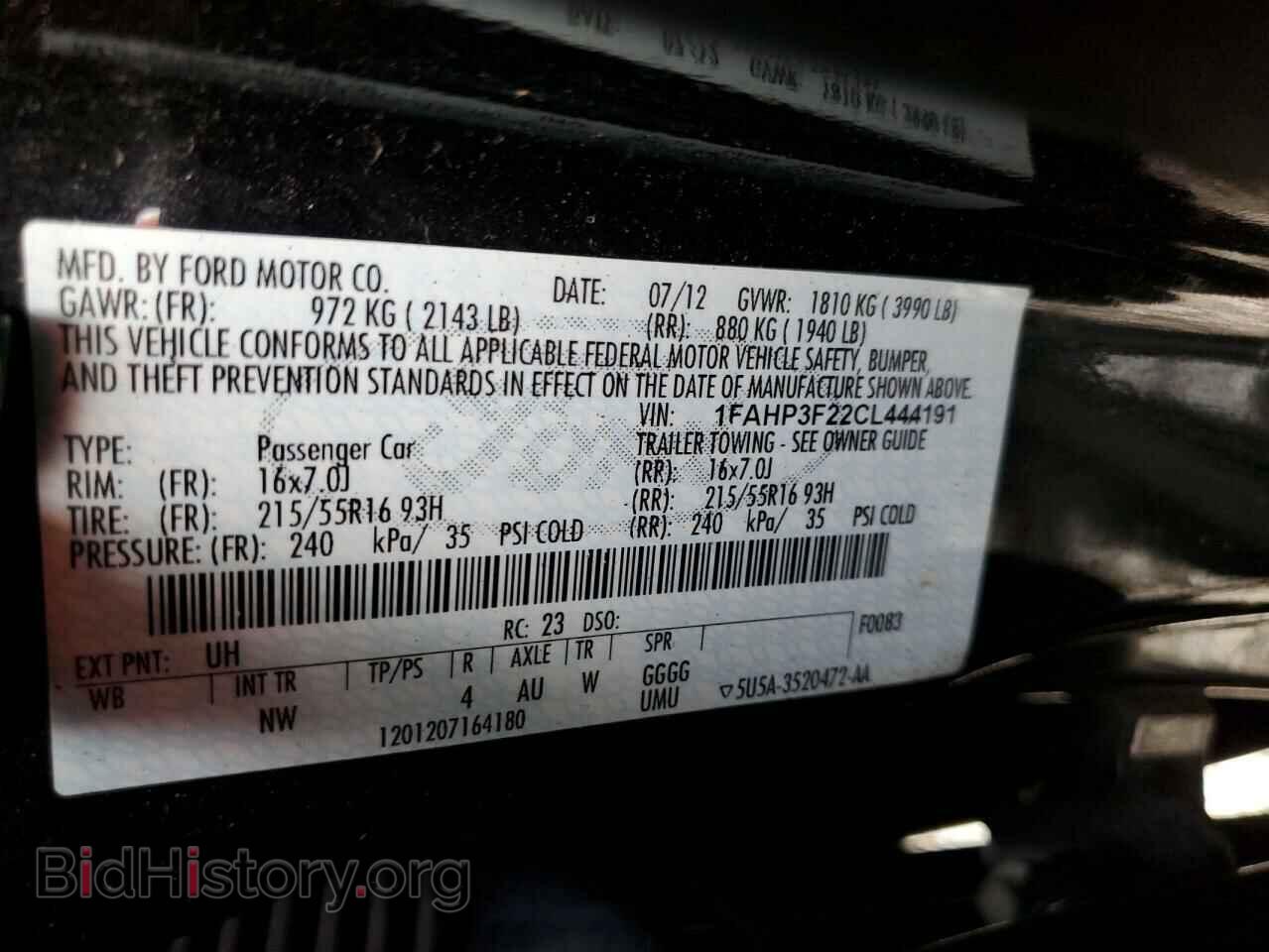 2012 FORD FOCUS - VIN: 1FAHP3F22CL444191 - Photo 12