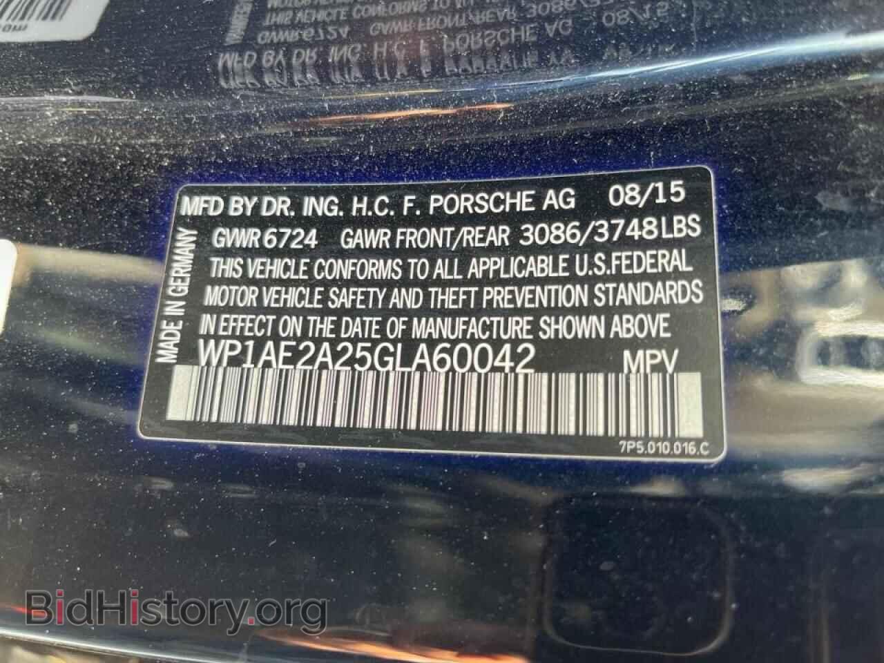 2016 PORSCHE CAYENNE - VIN: WP1AE2A25GLA60042 - Фото 10