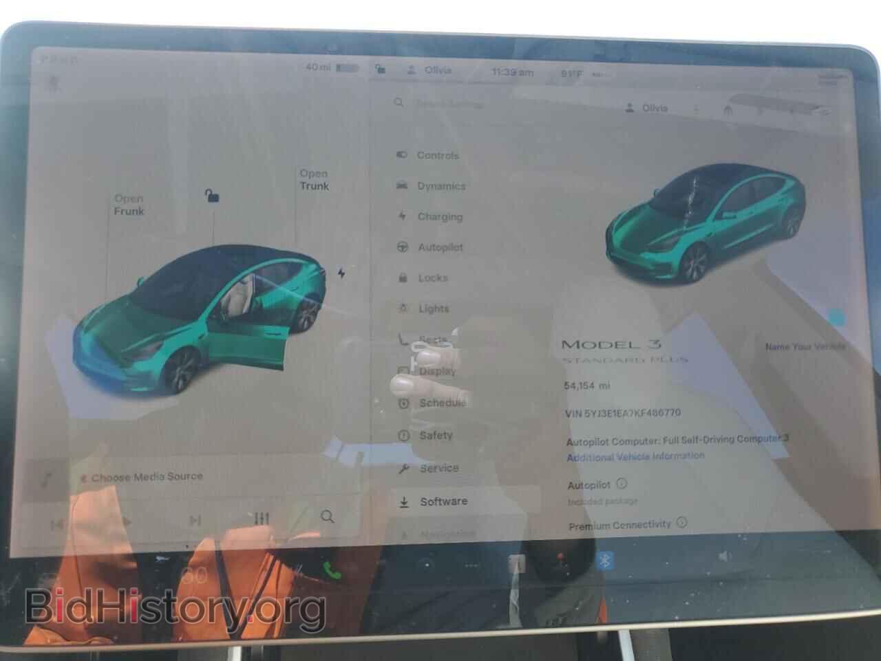 2019 TESLA MODEL 3 - VIN: 5YJ3E1EA7KF486770 - Фото 9