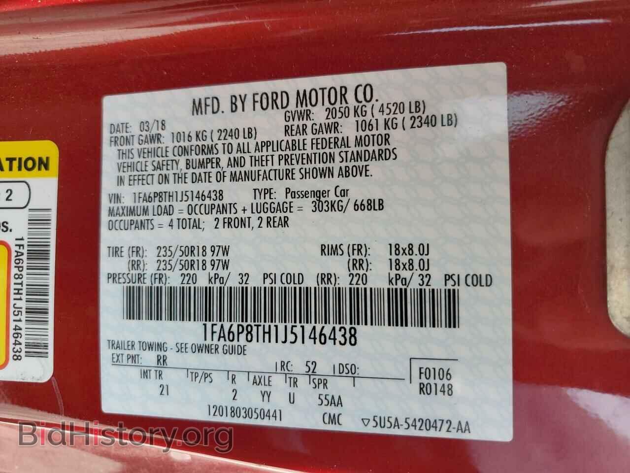 2018 FORD ALL Models - VIN: 1FA6P8TH1J5146438 - Photo 13