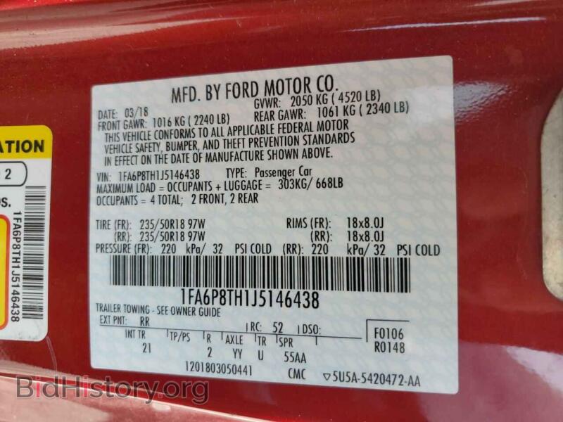 2018 Ford ALL MODELS (VIN 1FA6P8TH1J5146438) — photo 13 of 13
