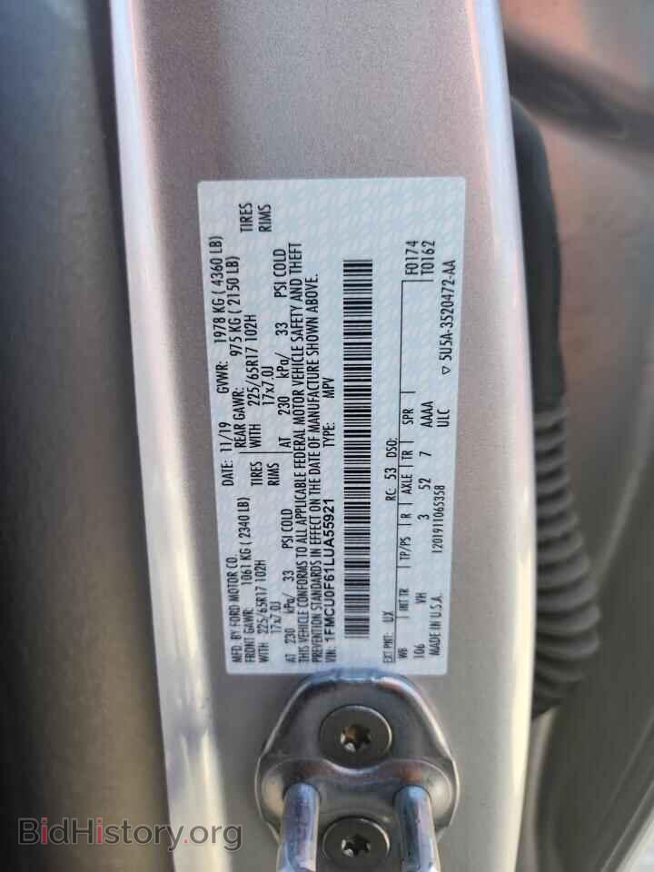 2020 FORD ESCAPE - VIN: 1FMCU0F61LUA55921 - Фото 13