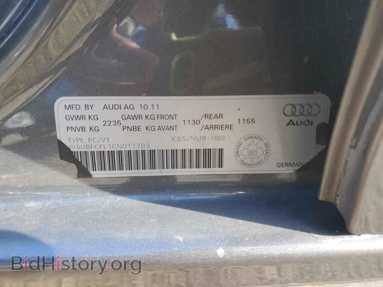 2012 AUDI A4 - VIN: WAUBFCFL1CN011703 - Photo 12