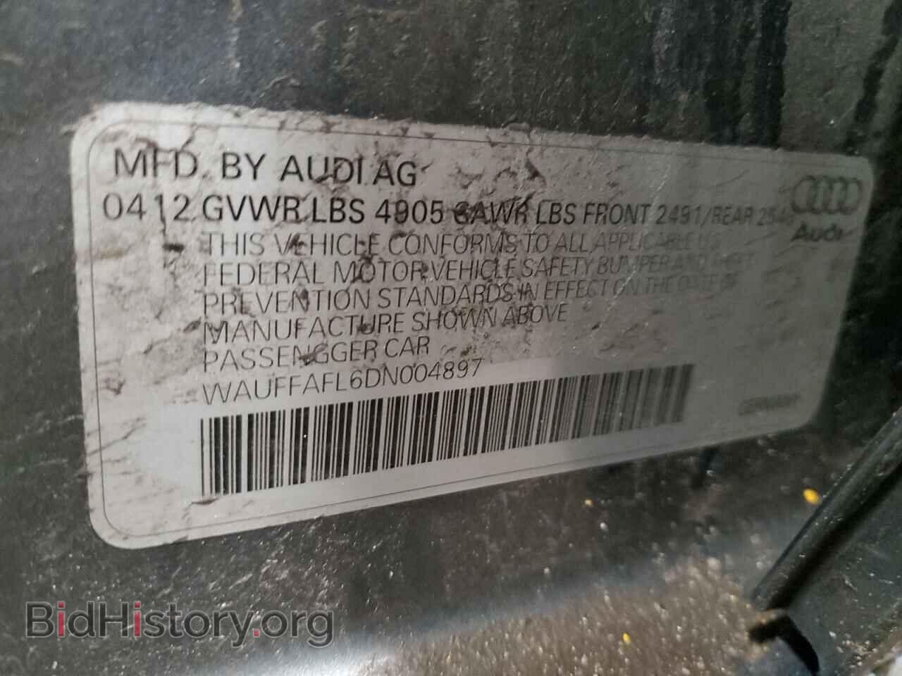 2013 AUDI A4 - VIN: WAUFFAFL6DN004897 - Фото 12