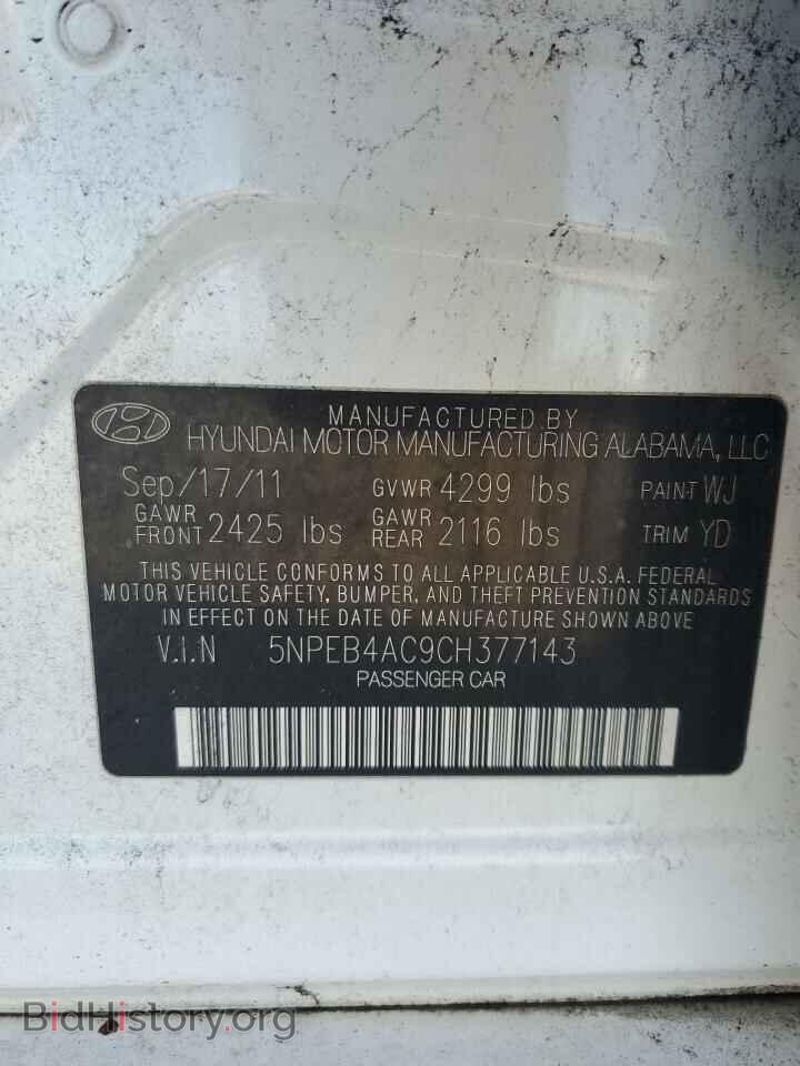 2012 HYUNDAI SONATA - VIN: 5NPEB4AC9CH377143 - Фото 12