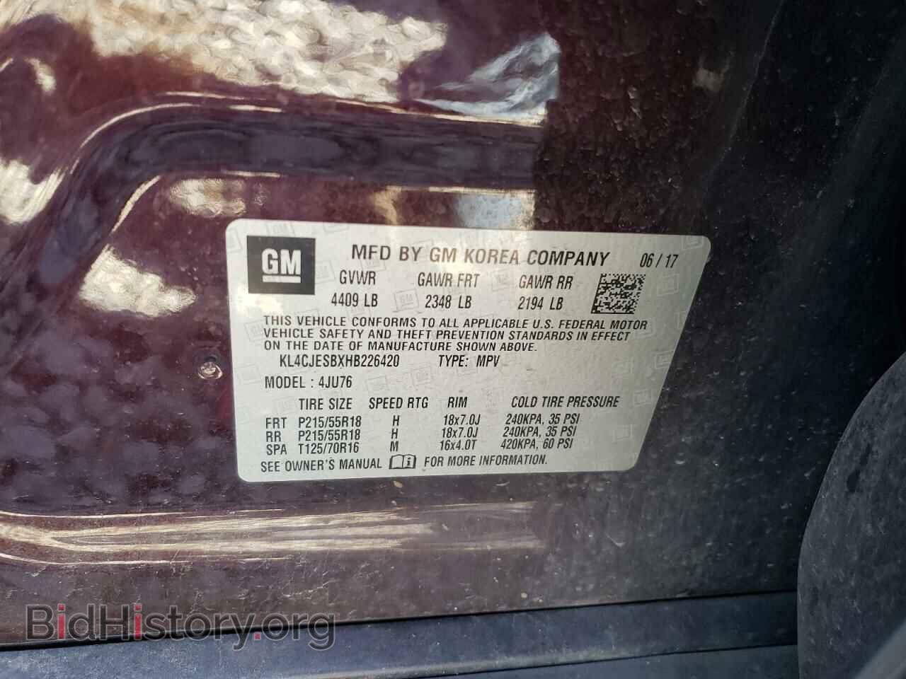 2017 BUICK ENCORE - VIN: KL4CJESBXHB226420 - Photo 13