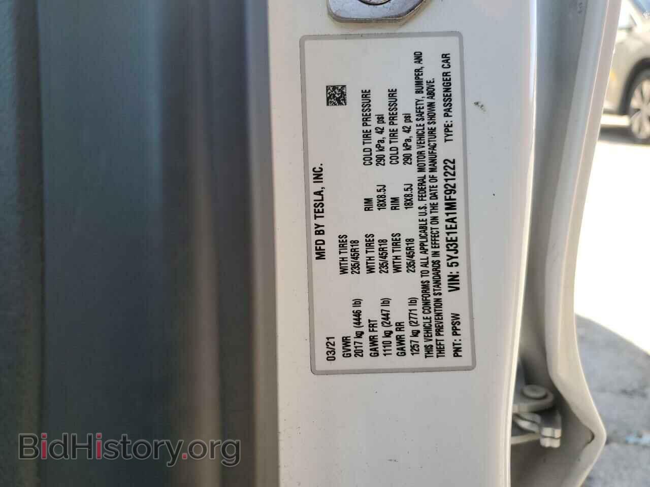2021 TESLA MODEL 3 - VIN: 5YJ3E1EA1MF921222 - Photo 13
