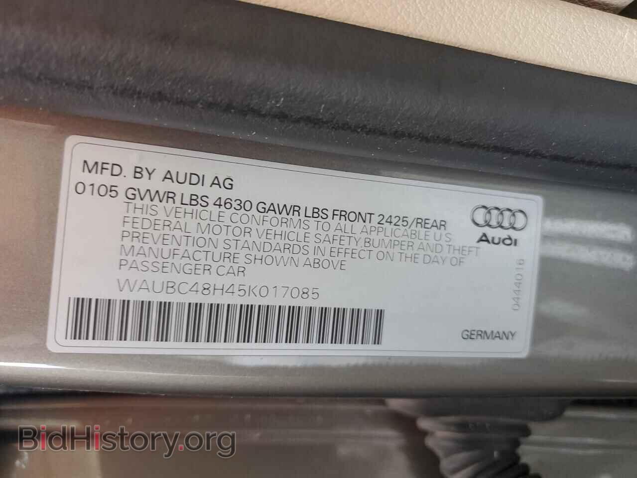 2005 AUDI A4 - VIN: WAUBC48H45K017085 - Фото 12