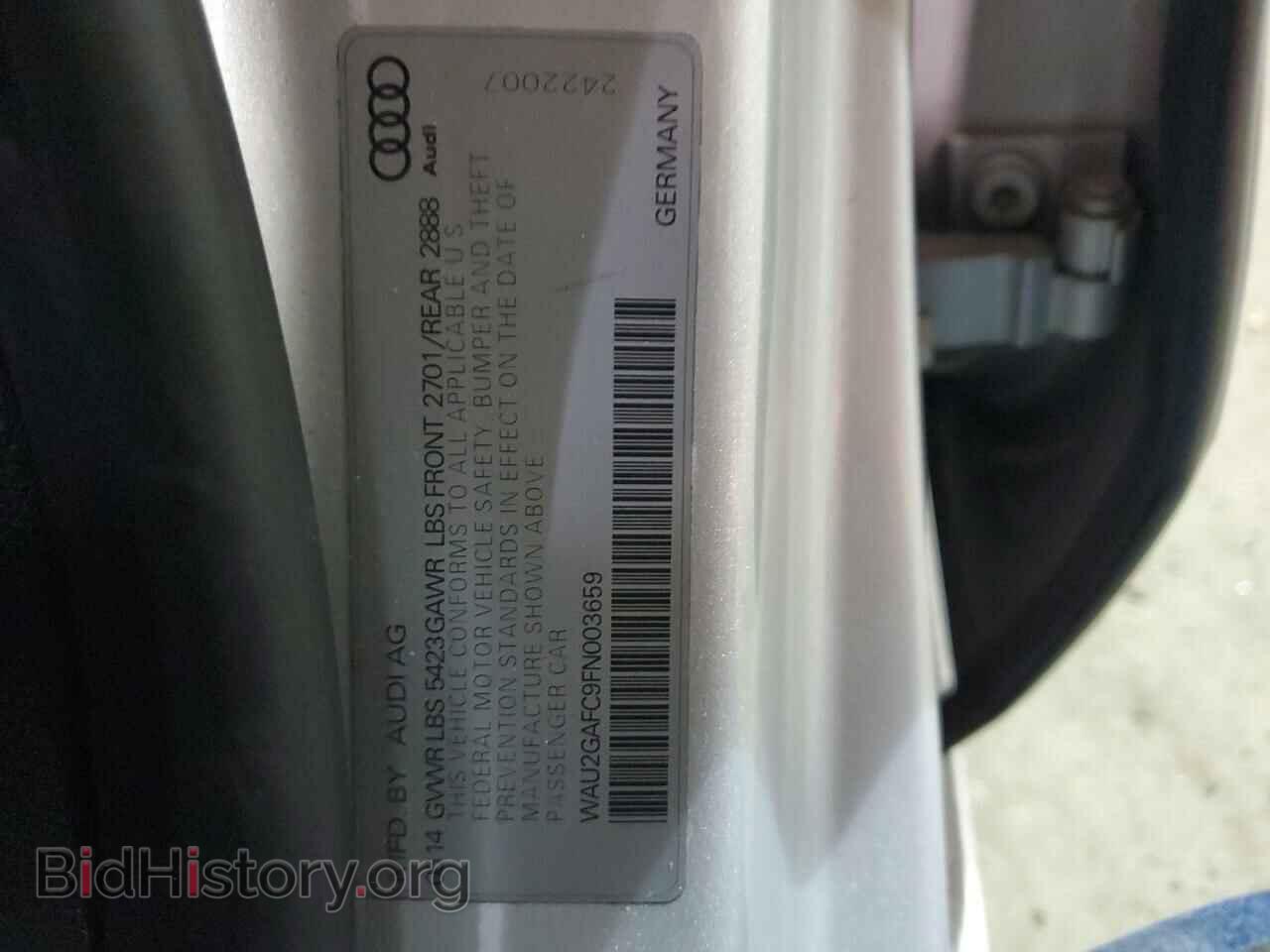 2015 AUDI A7 - VIN: WAU2GAFC9FN003659 - Фото 12