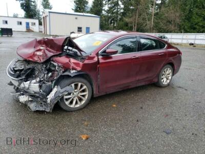 2015 Chrysler 200 C, бордовый — VIN 1C3CCCCB3FN577060, Copart