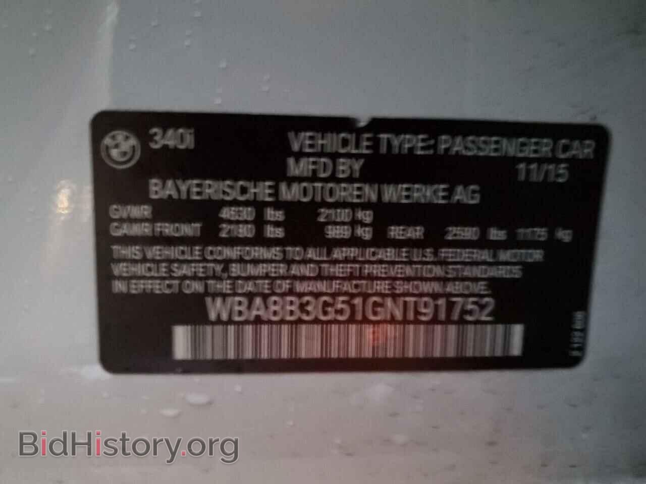 2016 BMW 3 SERIES - VIN: WBA8B3G51GNT91752 - Фото 13
