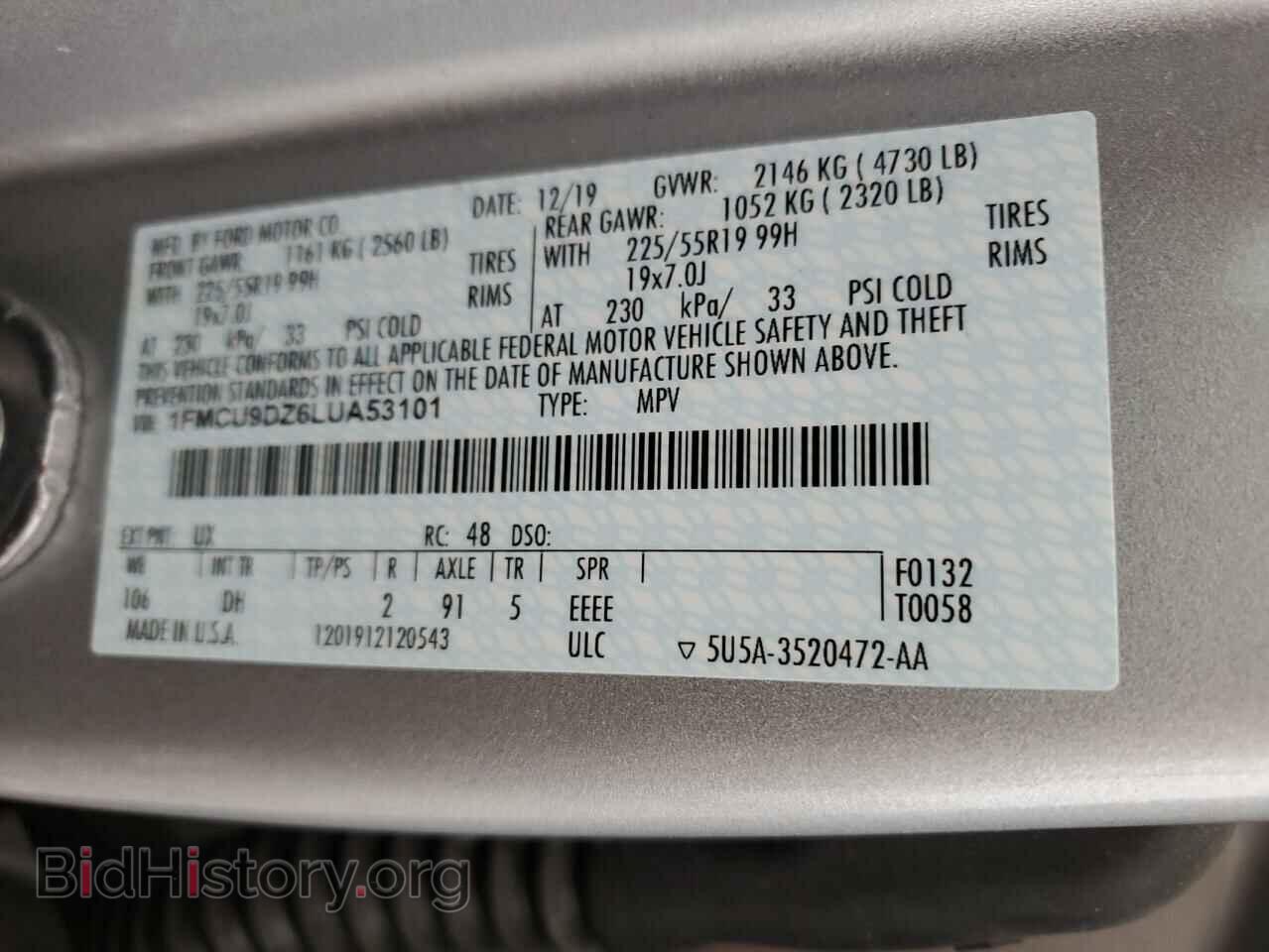 2020 FORD ESCAPE - VIN: 1FMCU9DZ6LUA53101 - Photo 13